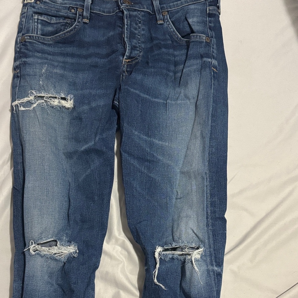 Citizens Of Humanity Blue Distressed Boyfriend Jeans